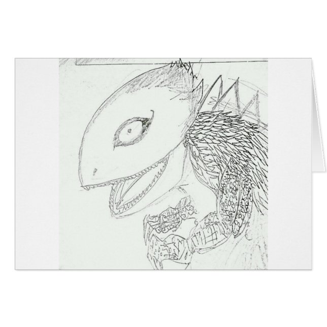 Cartão desenho de lagarto monstro (Frente Horizontal)