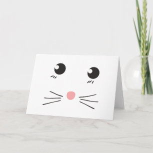 Cartão Desenho de linha de rosto de gato