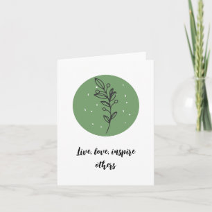 Cartão Desenho de Linha Floral Vibrante Mensagem Inspo em