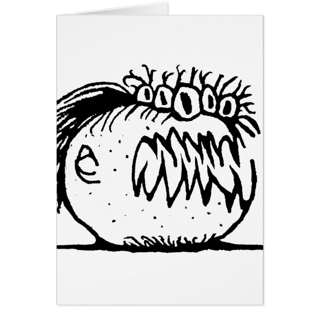 Cartão Desenho de monstro fantasma feio (Frente)