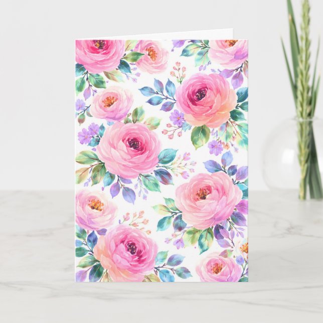 Cartão Desenho de nome personalizado Boho floral ao nasce (Frente)
