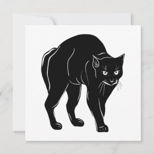 Cartão Desenho de Silhueta Preta de Vento Halloween