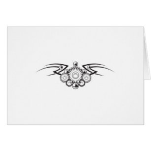 Cartão Desenho de Tatuagem de Flor Asteca
