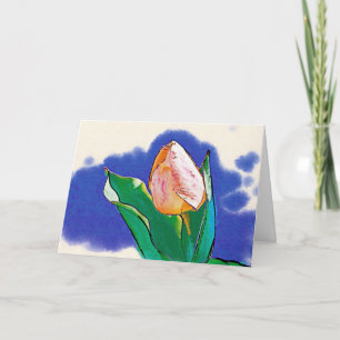 Cartão Desenho de Tulipas de Mineração
