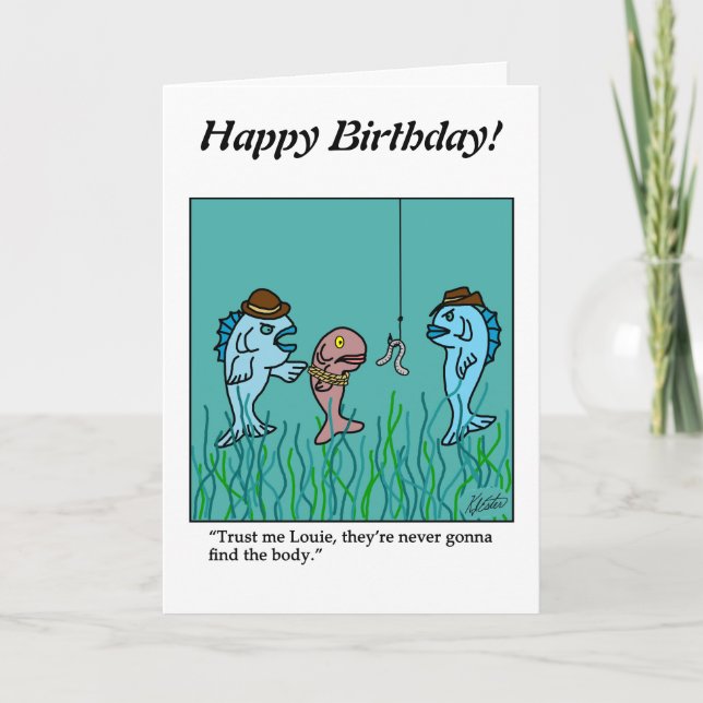 Cartão Desenho de um Vazio - Peixe mafioso - Personalize- (Frente)