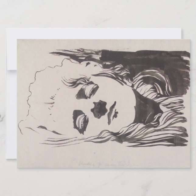 Cartão Desenho de uma mulher de "Ver Sacrum" (Moser) (Frente)