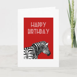 Cartão Desenho de zebra, Parabéns.