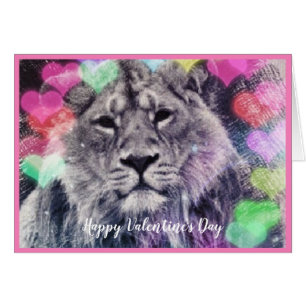 Cartão Desenho Digital De Arte De Namorados Lion Heart Bo