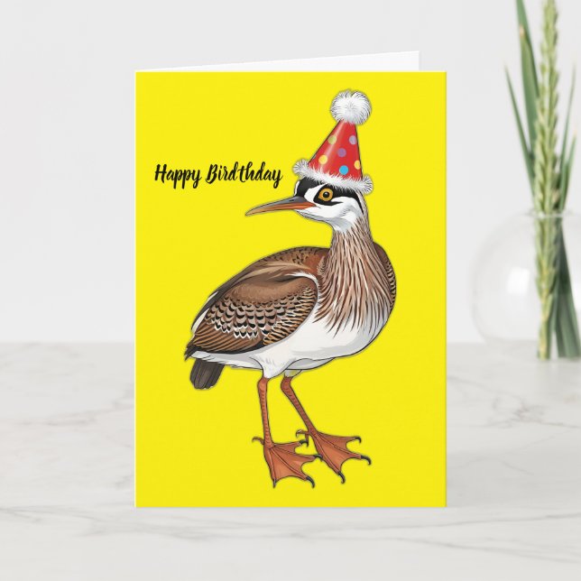 Cartão Desenho do abetouro americano usando chapéu de ani (Frente)