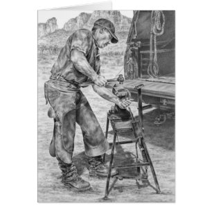 Cartão Desenho do Farrier/ferreiro pela cisne de Kelli