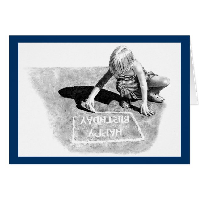 Cartão Desenho do lápis de realismo (Frente Horizontal)