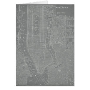 Cartão Desenho do Mapa de Nova Iorque