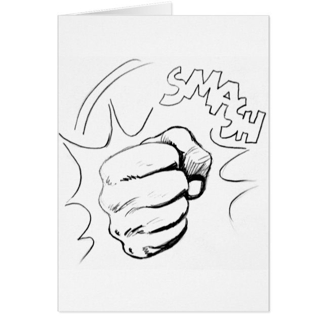 Cartão Desenho do Smash de Pop Art Retroativo (Frente)