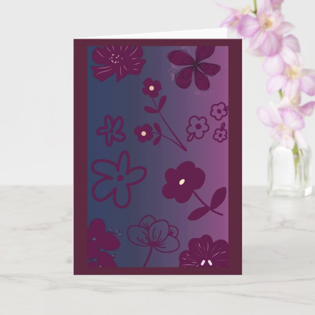 Cartão Desenho Floral  (Orquídea)