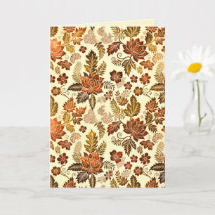 Cartão Desenho Floral Heritage Cobre Dourado Quente