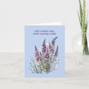 Cartão Desenho Floral Roxo Elegante para Qualquer Ocasião