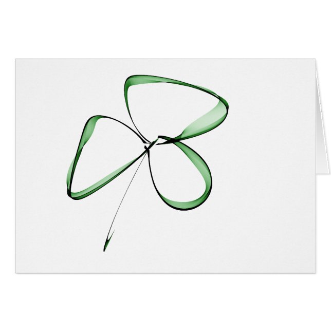 Cartão desenho gracioso pequeno trevo (Frente Horizontal)