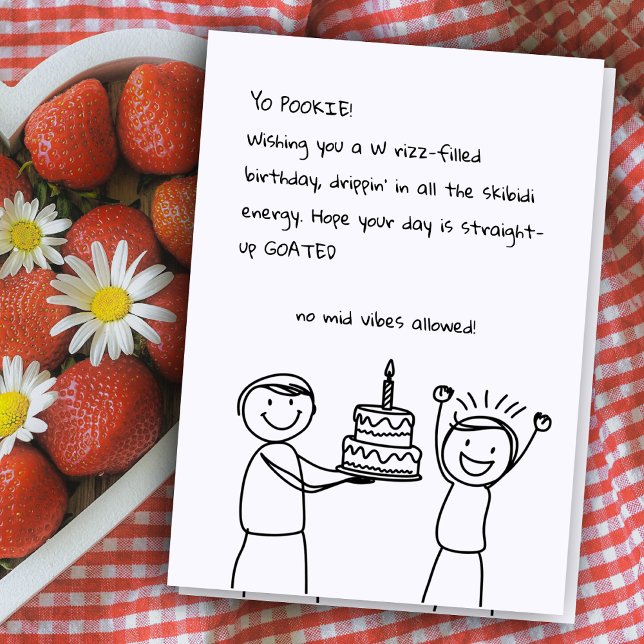 Cartão Desenho ilustrado GenZ Rizz Engraçado, gíria de an (Criador carregado)