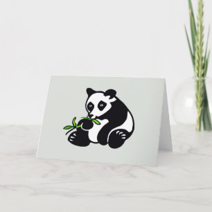 Cartão Desenho manual - Urso PANDA - Vida selvagem - Natu