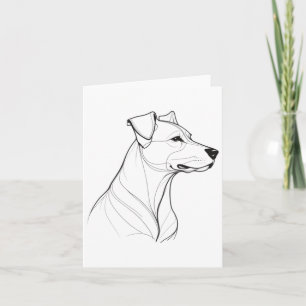 Cartão Desenho Mínimo De Uma Vinheta De Cão Em Linha De S