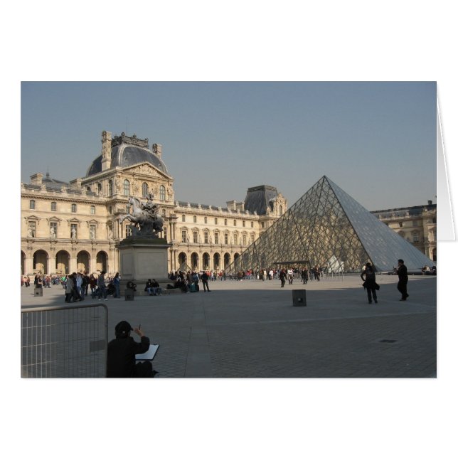 Cartão Desenho no Louvre 2 (Frente Horizontal)