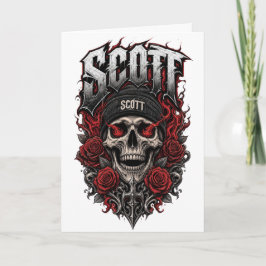 Cartão Desenho Personalizado de Caveira Scott Gothic