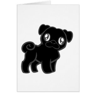 Cartão desenho pug preto