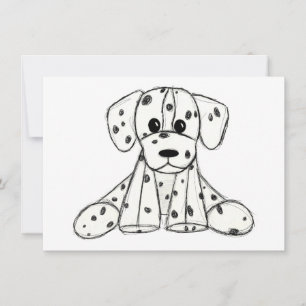 Cartão Desenho simples de um cão dalmata preto