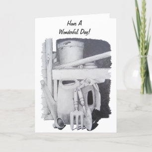 Cartão Desenho vitalício de ferramentas de jardim para ja