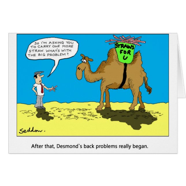 Cartão Desenhos animados cómicos e originais por Mike (Frente Horizontal)