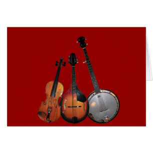 Cartão Desenhos animados da banda de Bluegrass