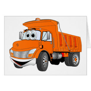 Cartão Desenhos animados da laranja do eixo do camião