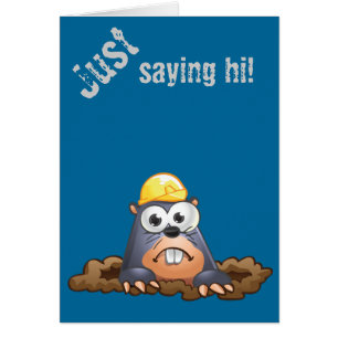 Cartão Desenhos animados de escavação da toupeira bonito