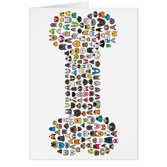 Cartão Desenhos animados do cão do OSSO (Frente)