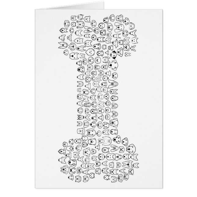 Cartão Desenhos animados do cão do OSSO (Frente)