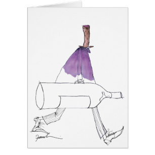 Cartão desenhos animados do homem do vinho, fernandes