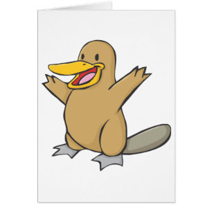 Cartão Desenhos animados felizes de Platypus