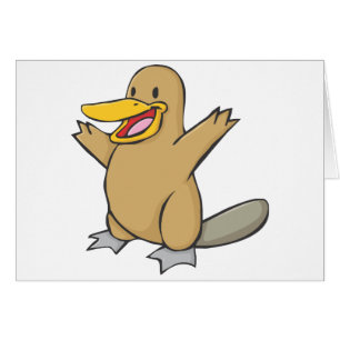 Cartão Desenhos animados felizes de Platypus