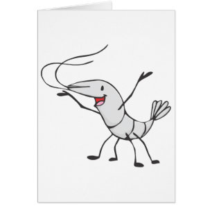 Cartão Desenhos animados felizes do camarão