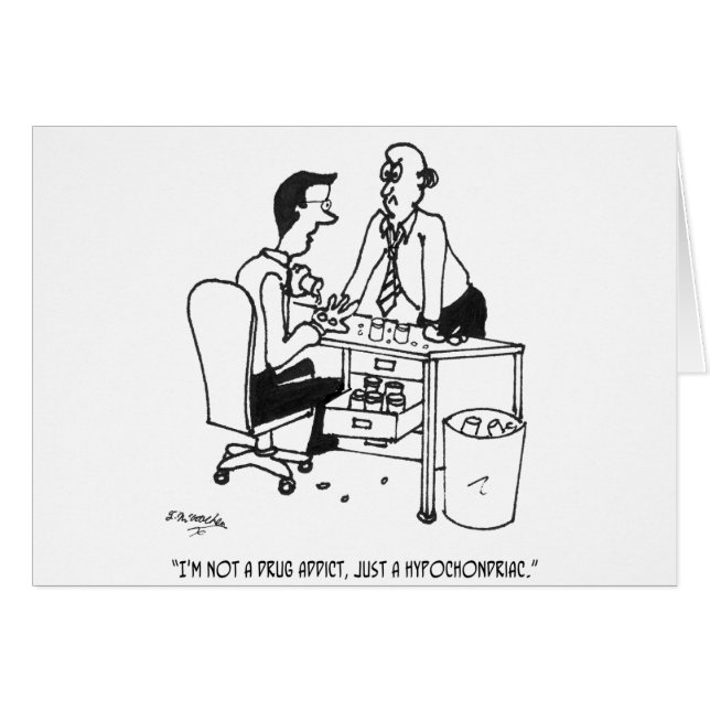 Cartão Desenhos animados hipocondríacos 3104 (Frente Horizontal)