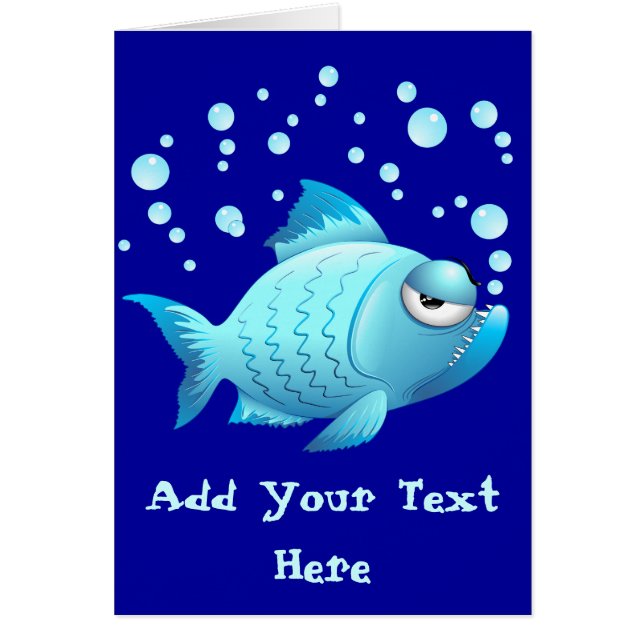 Cartão Desenhos animados mal-humorados dos peixes (Frente)