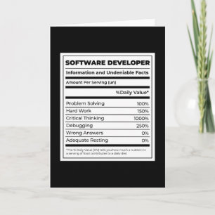 Cartão Desenvolvedor de Software Funny neutritunal