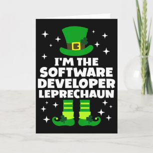 Cartão Desenvolvedor de Software Irlandês Leprechaun Dia 