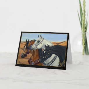 Cartão Desert Kings Arabian horses greeting card