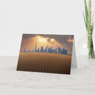 Cartão Desertos   Vista Skyline do Dubai de Sand Dune