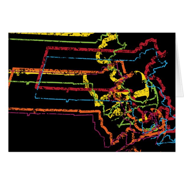 Cartão desfoque do orgulho de Massachusetts (Frente horizontal)