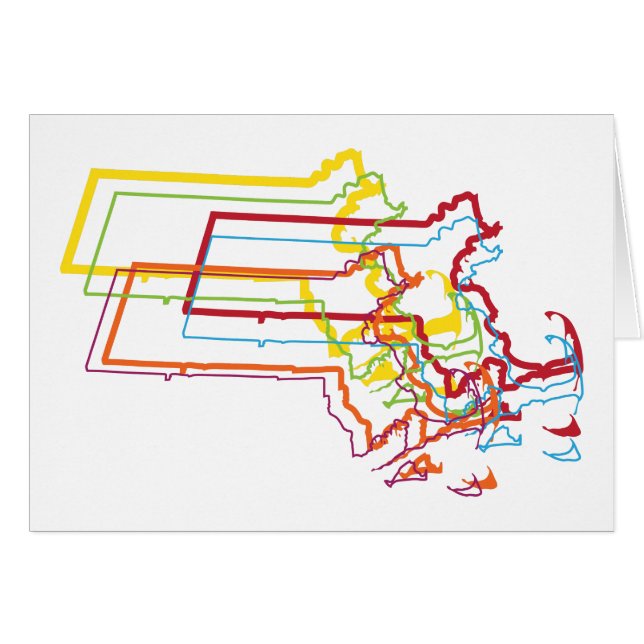 Cartão desfoque do orgulho de Massachusetts (Frente Horizontal)