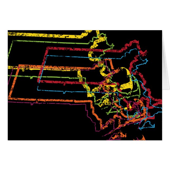 Cartão desfoque do orgulho de Massachusetts (Frente horizontal)