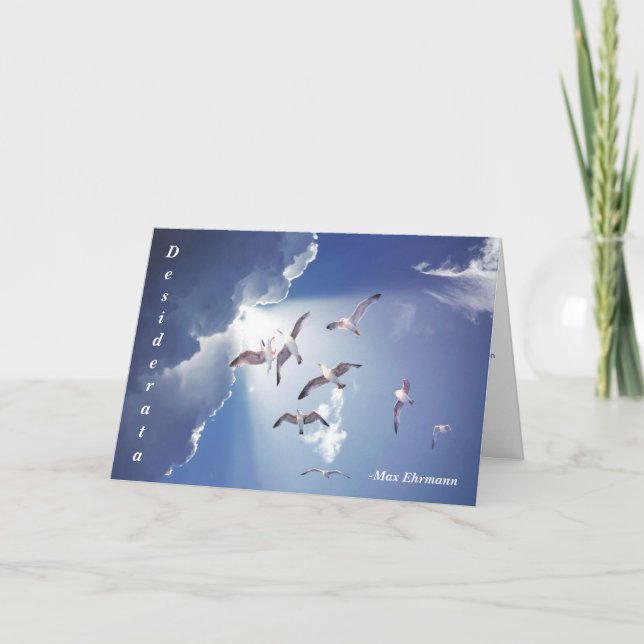 Cartão Desiderata, Poema Inspiracional Sobre A Vida (Frente)