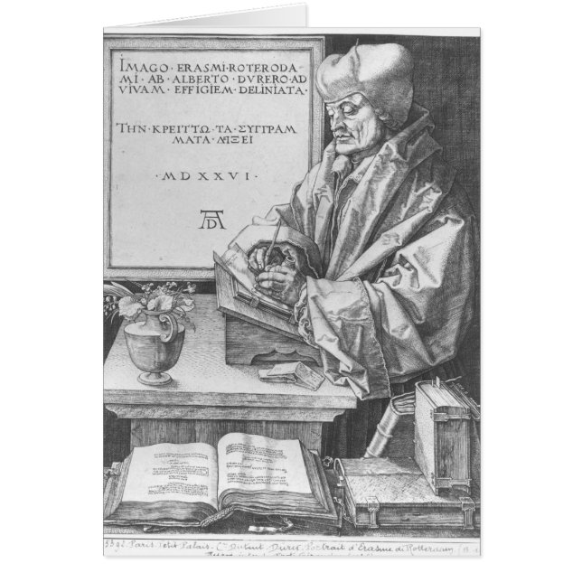 Cartão Desiderius Erasmus de Roterdão, 1526 (Frente)